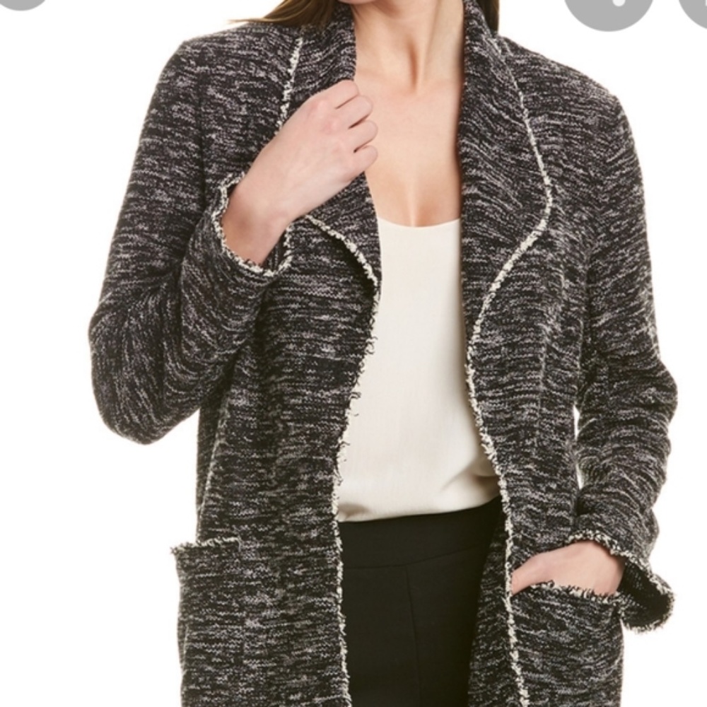 Max Studio Shawl Collar Tweed Duster, Size M